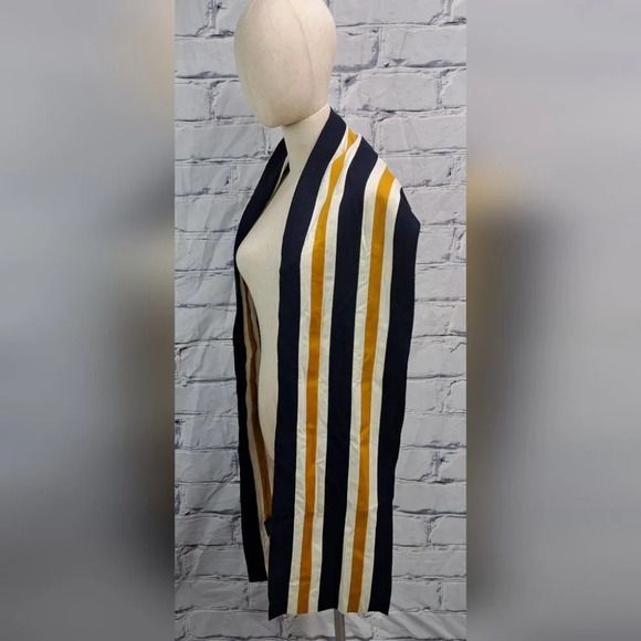NWT Burberry Scarf Balaton Fabric Striped Multicolor Unisex 81" x 9.5" - Picture 8 of 14
